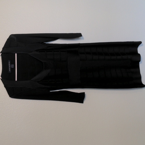 french connection black bodycon dress, 3/4  sleeves -size 8 - Picture 3 of 5